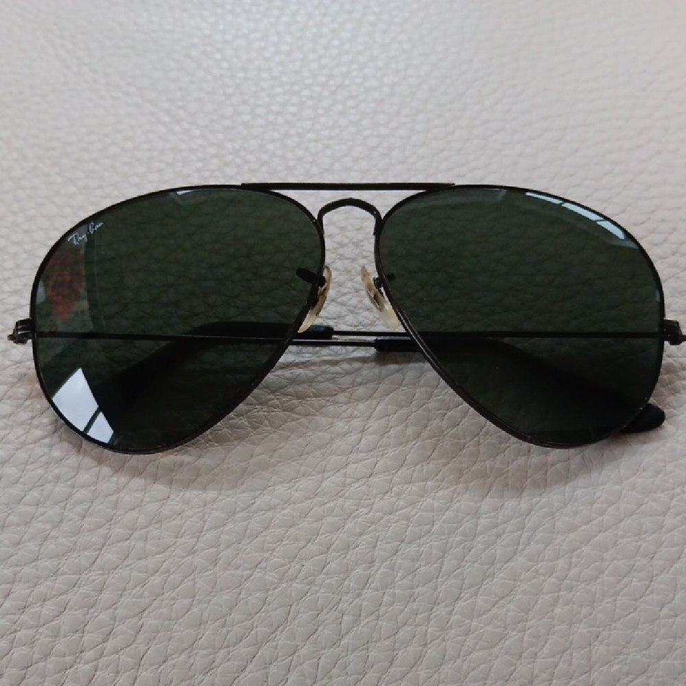Ray-Ban Vintage Black Aviator Sunglasses